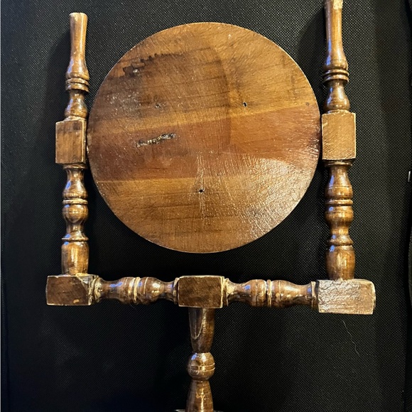 Vintage Hand Painted Wood Folk Art Tabletop Vanity Mirror Boho Decor - Picture 2 of 4